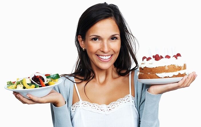De keuze tussen salade en cake